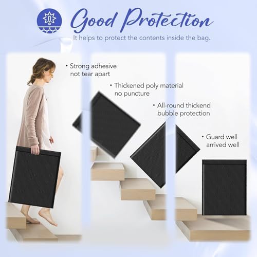Fuxury Bubble Mailers Bulk 14.5x20" 120 Pack Black Large Padded Envelopes - Image 4