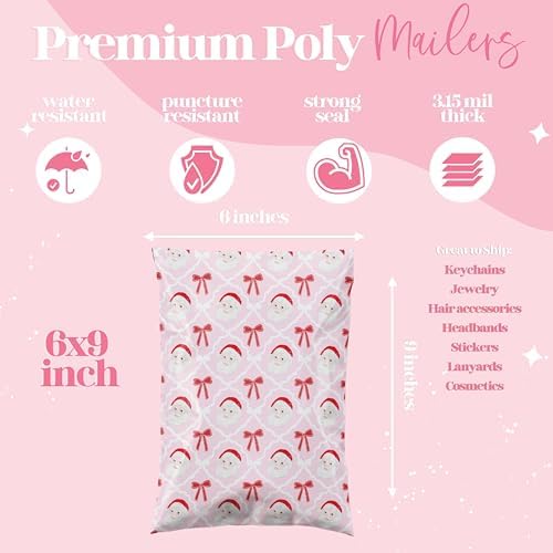Pretty Package Store Poly Mailers 14.5x19, New Pink Santa, 100 Pack - Image 3