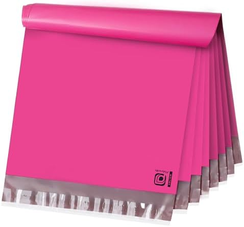POLYSELLS 100 pcs 9x12 Inches Pink Poly Mailers Shipping Envelopes, Strong Adhesive Sealing, Waterproof, and Tear-resistant Postal Mailing Bags for Clothing and Accessories by POLYSELLS