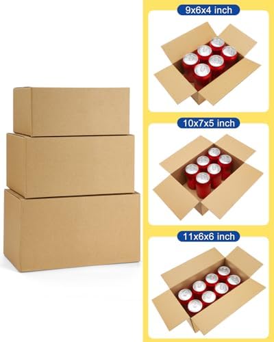 Assorted-Sizes-Shipping-Boxes-45-Pack: 9x6x4 & 10x7x5 & 11x6x6 Small-Shipping-Boxes-Mailers, Brown Corrugated-Cardboard-Boxes-for-Packing-Small-Business Mailing - Image 3