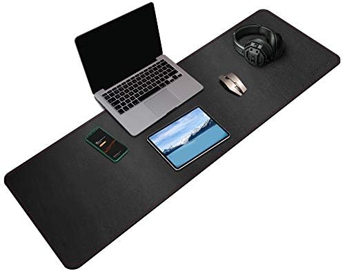 ZORESYN XL Large PU Leather Desk Pad Black, 47.2" x 15.8" by ZORESYN