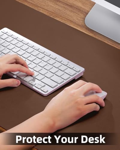 Leather Desk Pad Protector,48"x 17"Desk Mat Large, Mouse Pad, Non-Slip PU Leather Desk Blotter,Waterproof Desk Pad for Office/Home Brown - Image 3