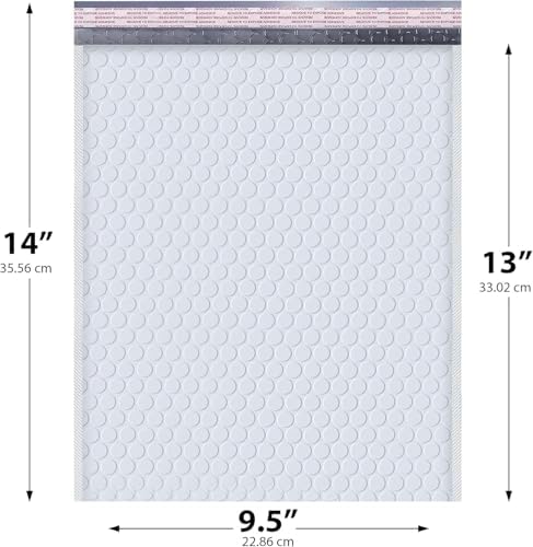 Arctic White Bubble Mailers 10x13 Self Seal Poly Padded Envelopes 100 Pack - Image 2