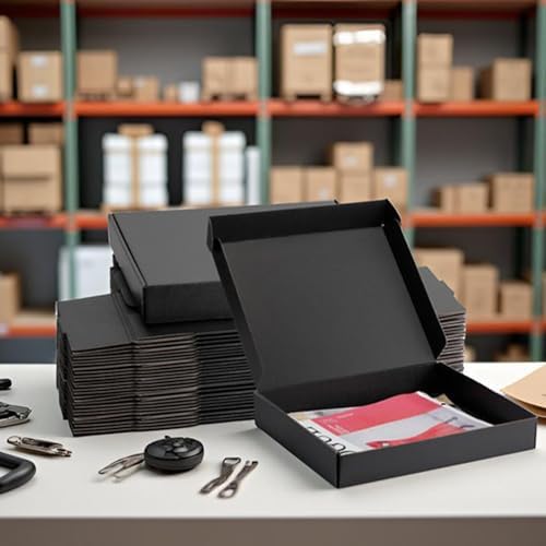13x10x2 inch Black Shipping Boxes for Small Business- Set of 25 - Image 4