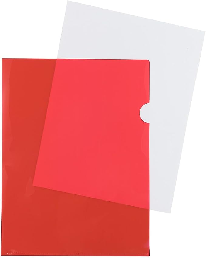 JAM PAPER Plastic Sleeves - Letter Size - 9 x 11 1/2 - Red Project Pockets - 12 Page Protectors/Pack by JAMPaper