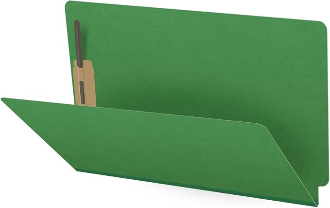 Ecom Folders End Tab Pressboard File Folders | Legal Size 25 Pt Stock with 2" Tyvek Expansion | Full Cut Tabs for Medical Charts, Legal Documents & Office Records | Moss Green, Box of 25 by Ecom+Folders