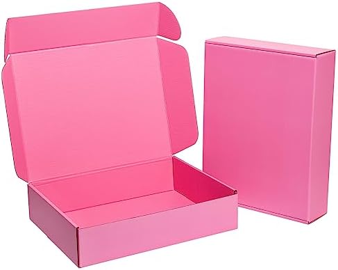 Timirog Pink Shipping Boxes 13x10x3 Inches 20 Pack Corrugated Cardboard by Timirog