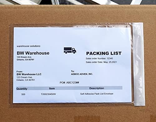 BEUYI Premium 6''x10'' Packing List Envelope, Tailored Size for Letter-size Paper Folded in Half, Adhesive Shipping Label Pouch/Sleeve (100 pack) - Image 3