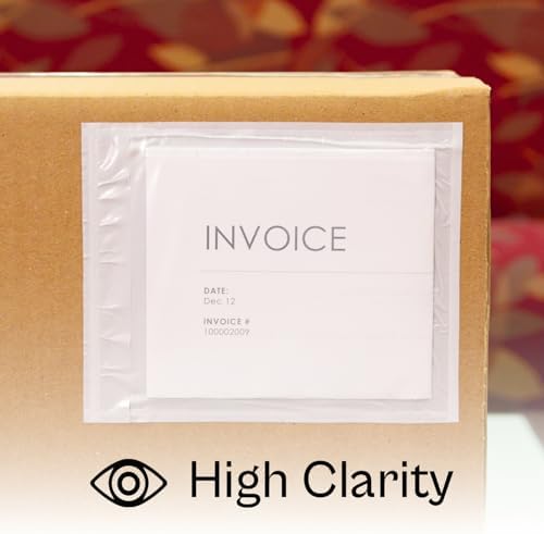 4.5" x 5.5" Clear Packing List Back Side Loading Plain Face Envelopes Pouches (1000 Pcs) Self-Adhesive Packing List Envelopes Pouch for Packing Slips Invoice Label - Image 6