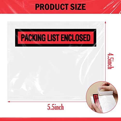 Teling 1000 Pcs Packing List Envelopes Clear Adhesive,Red,4.5"X 5.5" - Image 3