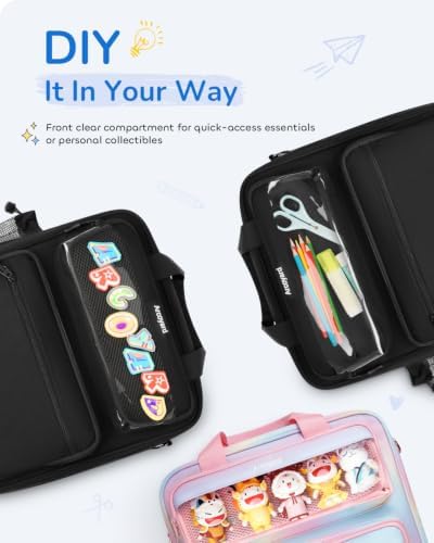 Zipper Binder 3 Ring with Ita Window, 3 Inch D-Ring Binder with Zipper and Strap Fits 14" Laptop, 600+ Sheets Capacity 3-in-1 Shoulder/Backpack/Handle Binder Bag for School Office Commute, Black - Image 2