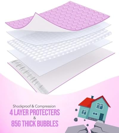 GSSUSA Lavender Bubble Mailers 6x10 100 Pack, Self Seal Padded Envelopes - Image 6
