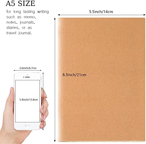 LIONSOUL 10 Pack Kraft Notebooks Bulk A5 Lined Journals 80 Pages Brown Journal Notebooks Sewn Binding Small Notebooks for Writing Notes Office Supplies - Image 2