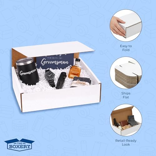 The Boxery Corrugated Mailers White Tuck Shipping Boxes (10x6x6) - Image 5