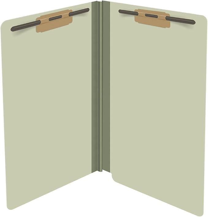 Ecom Folders End Tab Pressboard File Folders | Legal Size 25 Pt Stock with 2" Tyvek Expansion | Full Cut Tabs for Medical Charts, Legal Documents & Office Records | Light Green, Box of 25 - Image 4