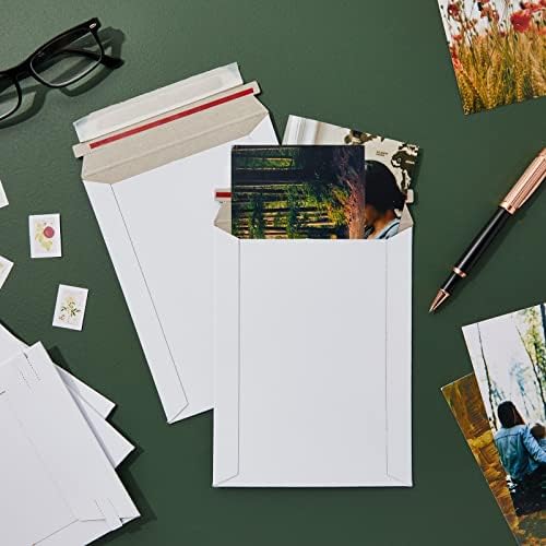 Stockroom Plus Mailing Envelopes - 6 x 8 in, White, 100-Count, Flat - Heavy Duty Cardboard Envelopes & Mailers for Photos, Documents & Trading Cards - Stay Flat Mailers - Image 3