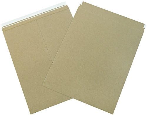 BOX USA Rigid Stay Flat Mailers 7 x 21 in, 100 Pack Kraft Mailers by BOXUSA