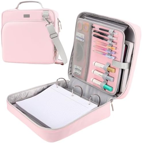 3-Inch 3-Ring Zipper Binder with Shoulder Strap and Multiple Pockets by HinoorforaBetterLife