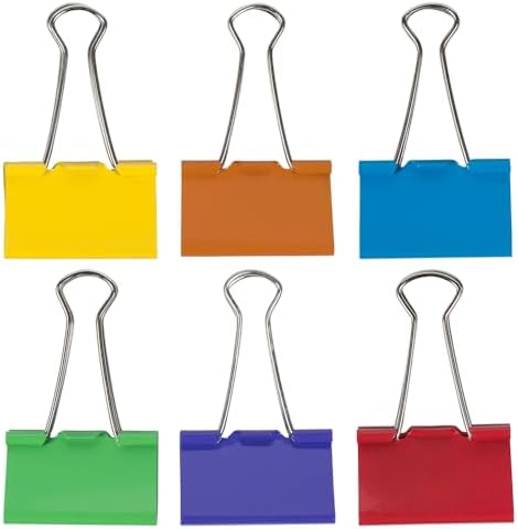 JAM PAPER Colorful Binder Clips Assortment - Large - 1 1/2 Inch (41 mm) - Assorted Rainbow Colors - 72 Binderclips/Pack - Image 3
