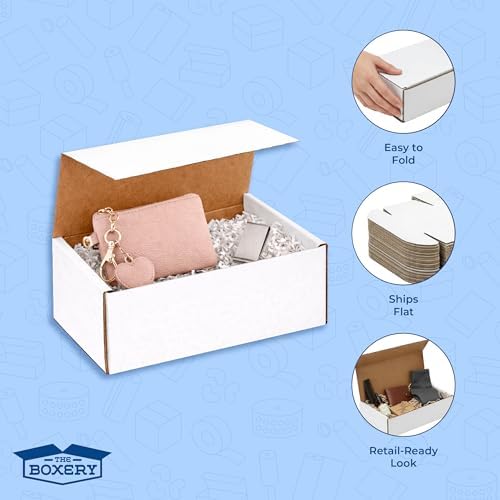 The Boxery Corrugated Mailers White Tuck Shipping Boxes (7x4x4) - Image 5