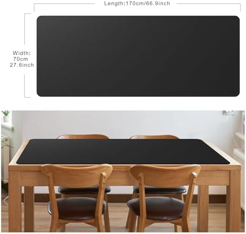 Cacoy 66.9'' x 27.5'' Leather Desk Pad Blotter Protector, Large Gaming Keyboard Mouse Pad, Faux Leather Desk Mat for Desktop and Laptop, Waterproof XXXL Extended Desktop Keyboard Mouse Mat, Black - Image 2