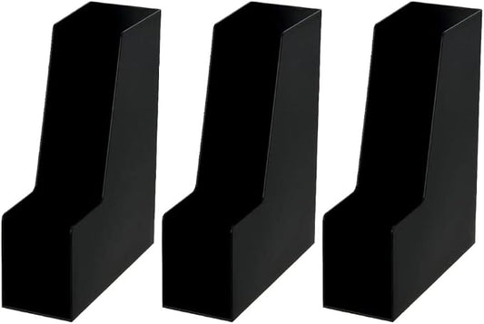 YBM Home Vertical File Bins Organizer Open Front Design for Easy Access to Files, Documents, and Magazines, Ideal for Home Office, Work Desktops, or School, Medium, 1262-3 by YBMHome