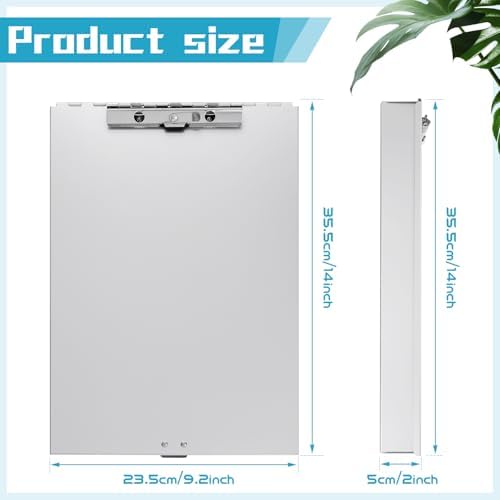Seajan Aluminum Clipboard with Storage Metal Clip Board Folder Letter Size Form Holder Portfolio Clipboard Binder Clip Posse Box for Nurse Police Office Stationery Items 14 x 9.2 x 2 Inches (1 Pcs) - Image 2