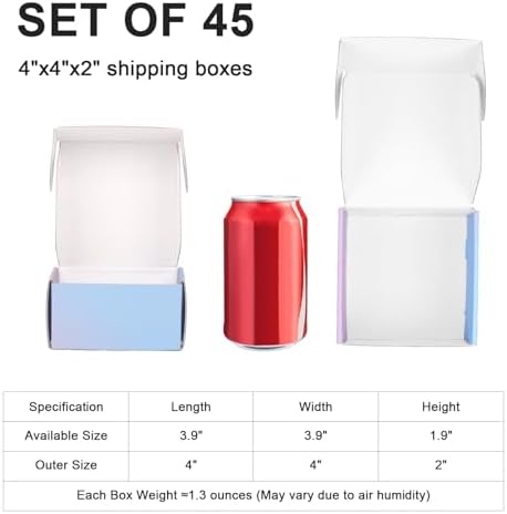 4"x4"x2" Purple Shipping Boxes for Packaging Small Business, 45 Pack Mailer Boxes Corrugated Cardboard Mailing Box - Image 2