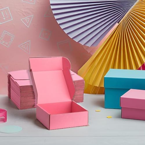 Pink Shipping Boxes 10x10x3 Inches, 20 Pack - Image 5