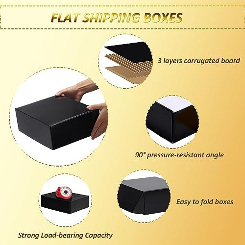 HORLIMER 12x9x4 inches Shipping Boxes Set of 20, Black Medium Corrugated Cardboard Gift Mailer Box - Image 3