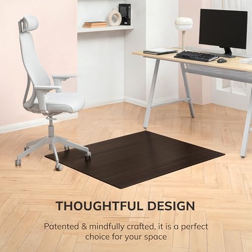 Anji Mountain 48" x 42" Bamboo Office Chair Mat for Carpet & Hardwood Floor - Image 3