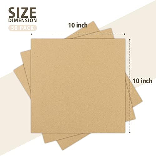 Golden State Art 50 Pack 10x10 Corrugated Cardboard Sheet 1/8" Flat Inserts - Image 2