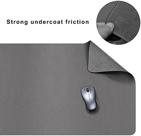 CENNBIE Leather Desk Mat, 55''x19.6'' Extra Large Desk Pad (Grey) - Image 2