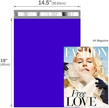 Fuxury Large Poly Mailers 14.5x19" 100Pcs,Shipping Bags for Clothing,Blue - Image 2