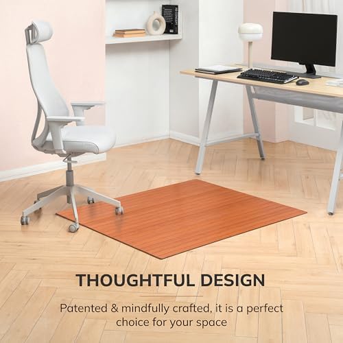 Anji Mountain 48" x 42" Bamboo Office Chair Mat for Carpet & Hardwood Floor - Image 4