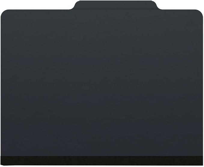 Top Tab Pressboard Folders, Letter Size, 2" exp, Fasteners Pos #1 & #3, Black (Box of 25) - Image 3