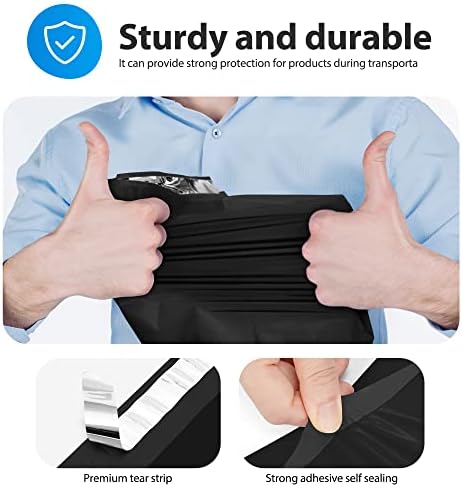 Fuxury 500Pcs Poly Mailers 14.5x19", Bulk Shipping Bags for Clothing Black - Image 6