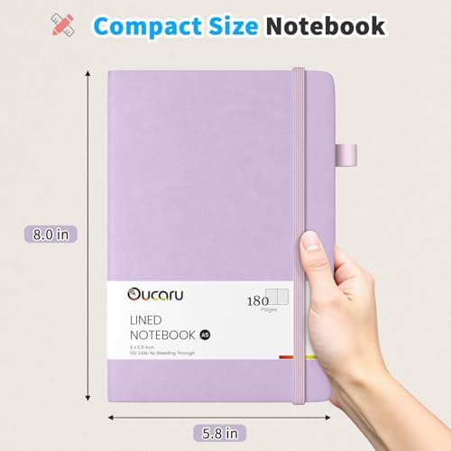 Oucaru 4 Pack A5 Lined Journal Notebook, 180 Pages 100 GSM Paper for Travel - Image 2