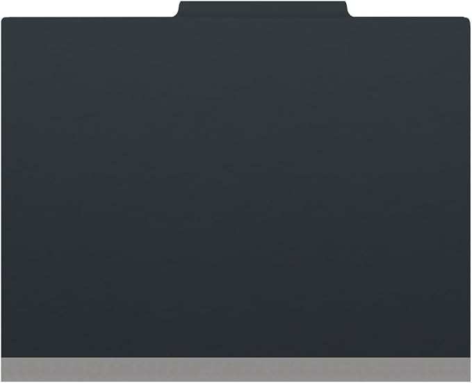25 Pt. Pressboard Classification Folders, 2/5 Cut ROC Top Tab, Letter Size, 1 Divider, Black (Box of 10) - Image 3