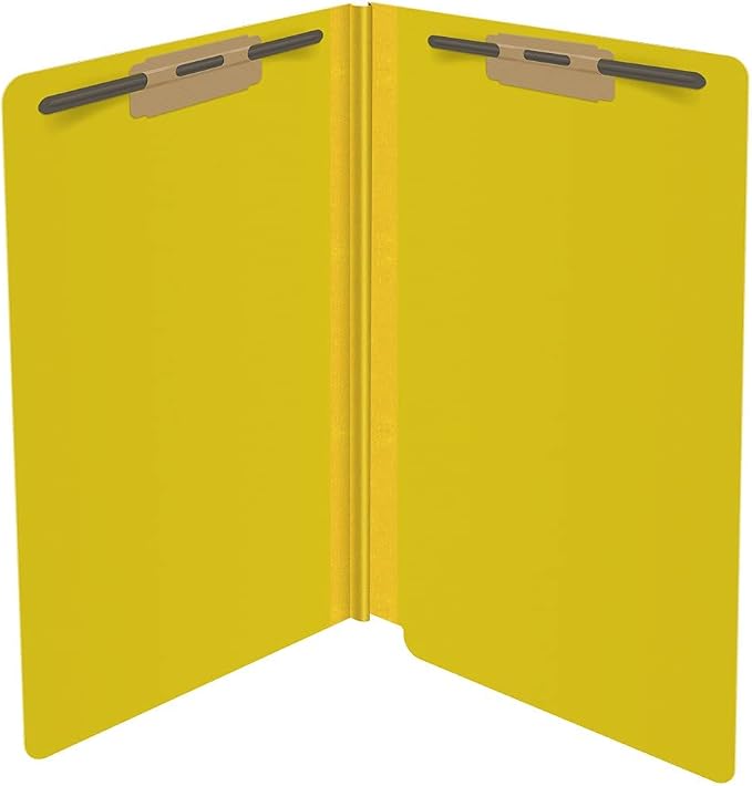 Ecom Folders End Tab Pressboard File Folders | Legal Size 25 Pt Stock with 2" Tyvek Expansion | Full Cut Tabs for Medical Charts, Legal Documents & Office Records | Yellow, Box of 25 - Image 4