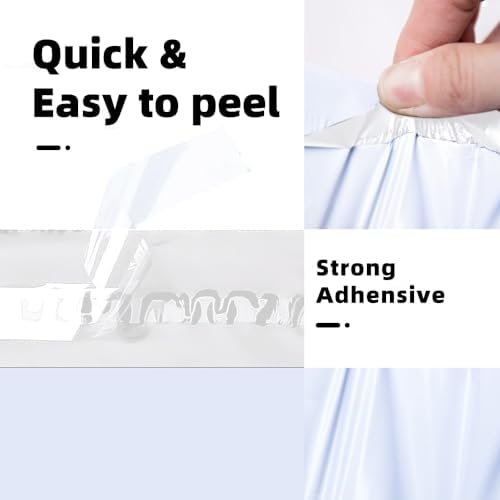 POLYSELLS 1000 pcs 10x13 Inches White x Silver Poly Mailers Shipping Envelopes, Strong Adhesive Sealing, Waterproof, and Tear-resistant Postal Mailing Bags for Clothing and Accessories - Image 5
