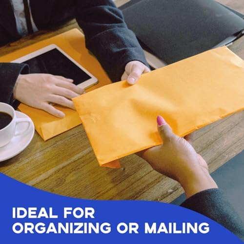Manilla Envelopes 9x12 Self Seal 100 PCS, Goefun Brown Kraft Large Envelopes 9x12 Letter Size for Mailing - 100GSM Paper (Pack of 2) - Image 5