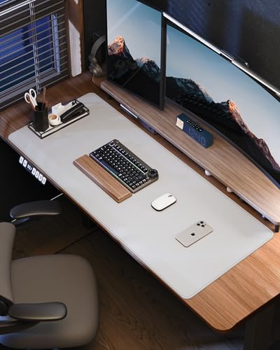 AFIING Large Desk Mat 55" x 24" - PU Leather Desk Pad Protector, Waterproof Non-Slip Extended Mouse Pad for Office Desk, Keyboard, Laptop and Home Workspace (Ivory White) - Image 6