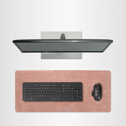 Full Grain Leather Desk Pad, Rose Pink, L (27.6 x 11.8 inch) by DAREhue