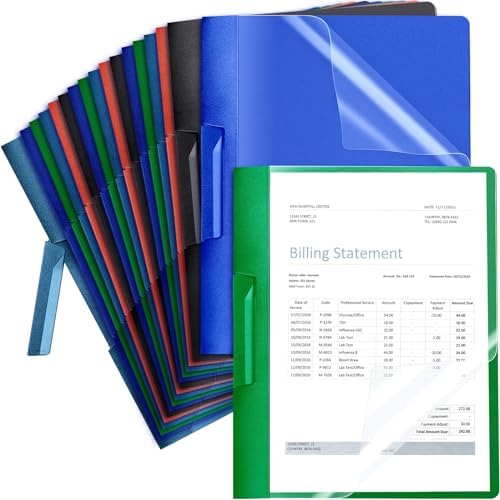 Maitys 25 Pack Clear Report Covers with Clip, Multicolor by Maitys