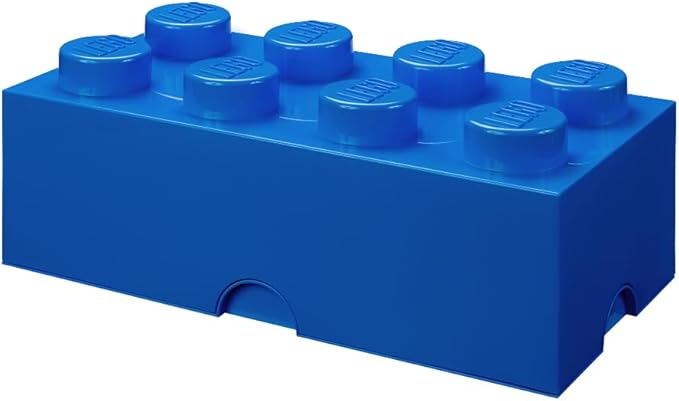 LEGO Storage Brick 8 12.1 L Storage Box with Lid Blue | Large 8-Stud Desk Organizer and Nursery Bin, Durable Classroom Container Compatible with Room Copenhagen Brick Drawers by ROOMCopenhagen