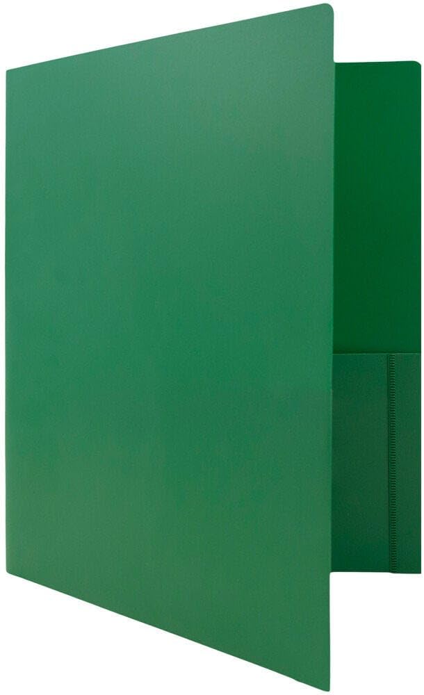 JAM PAPER Heavy Duty Plastic 2 Pocket Extra Tough School Folders - Green - Bulk 48/Pack - Image 3