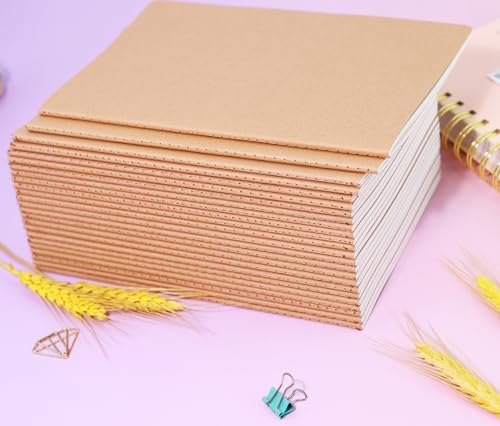 12 Pack A5 Blank Notebook Bulk Kraft Cover Travel Journals Composition Diary Subject Notebooks Planner 60 Pages, 8.3”x 5.5” - Image 2