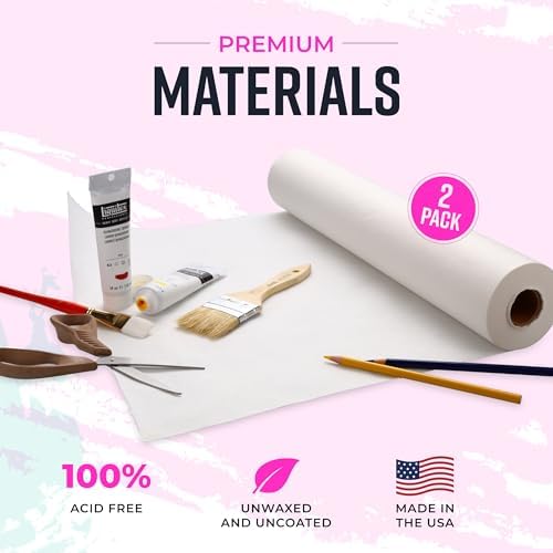 Bryco Goods Kraft Paper Roll - 18” x 75’ (900”) - Pack of 2 - White Easel Paper for Drawing, Painting, Arts & Crafts, Bulletin Boards, and Gift Wrapping - Made in the USA - Image 2