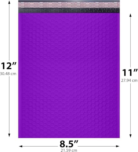 Purple Bubble Mailers 8.5x12, Self Seal Poly Padded Envelopes #2, 300 Pack - Image 2